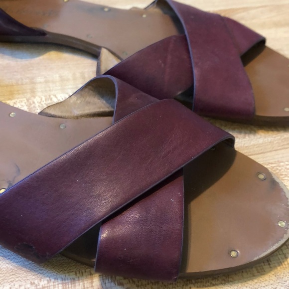 Maroon Slip On Sandals - Picture 8 of 8